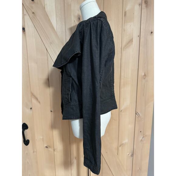 Cabi | Women's Coated Linen Moto Jacket Dark Brown | Size Medium - Picture 4 of 16